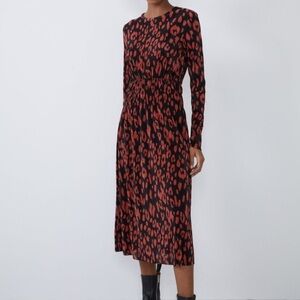 Zara Slinky Gathered Waist Dress